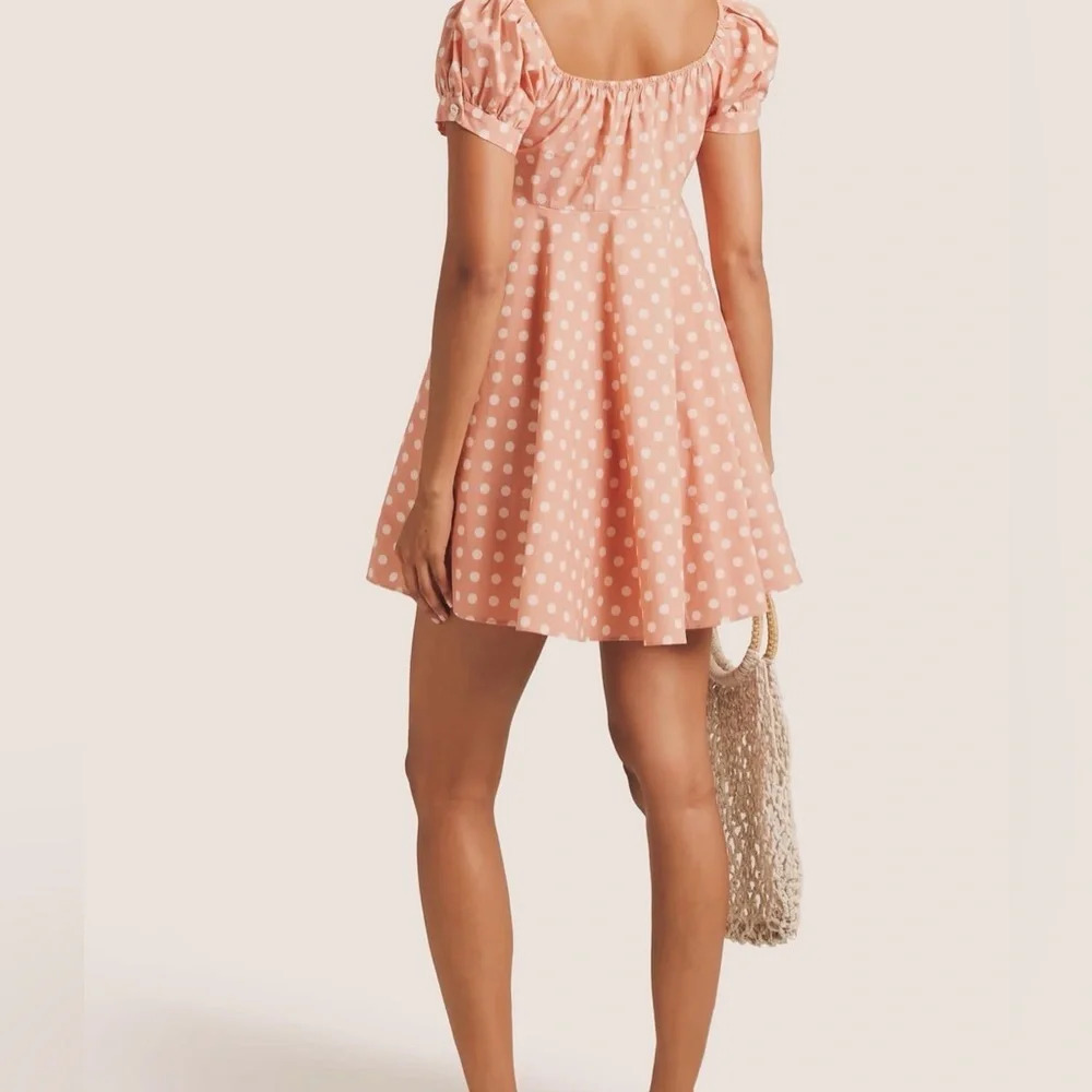 Caroline Constas Polka Dot Mini Dress NWT | Peach | Size Medium - Picture 2 of 7